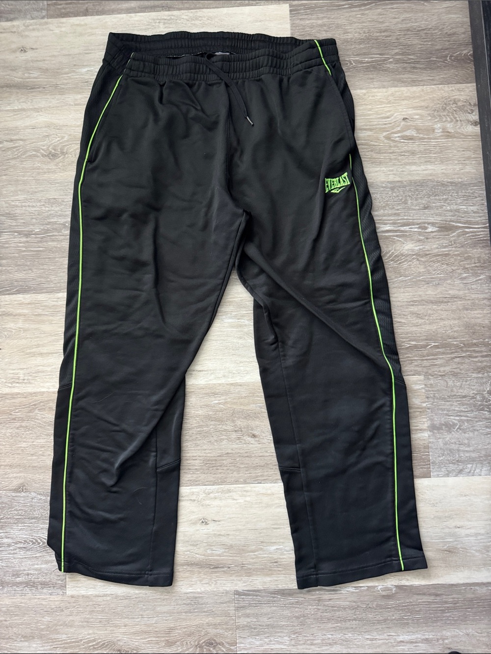 Everlast Black Joggers with Neon Green Piping